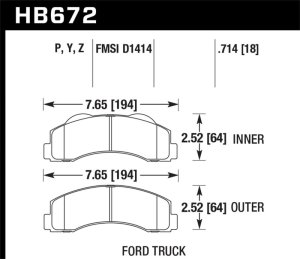 Ford F-150 Brake Pads - Front - Hawk Performance - Super Duty - `10-`14 Ford F-150 Brake Pads - Front - Hawk Performance - Super Duty - `10-`14